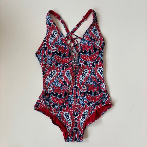 Michael Kors Lace-Up Plunge One-Piece Swimsuit – NWOT – Size 4 - Picture 2 of 6